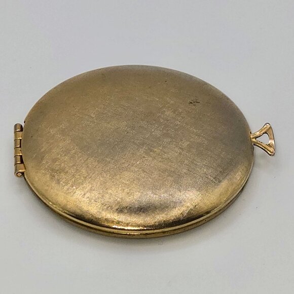 VTG AVON Compact Locket Cross Stitch Needlepoint Floral Roses Tapestry Pendent - Picture 3 of 12